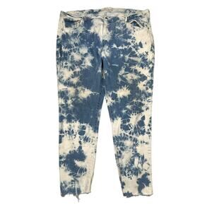 Levi’s 721 High Rise Skinny Ankle Stretch Jeans Frayed Hem Bleach Dye Plus 22W